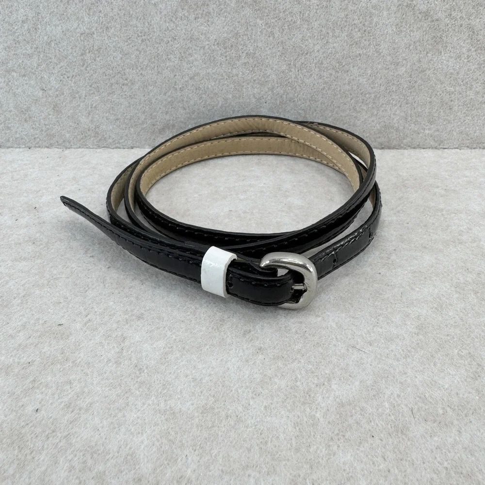 Belt Womens Size 2XL Black‎ Faux Leather Skinny Dress Buckle More Than 39 In